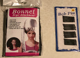 Hair Dryer Bonnet, Soft Hood Hair Drying Adjustable Dryer Cap & Free Bobby Pins!